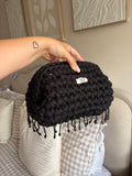 Black Beaded Clutch