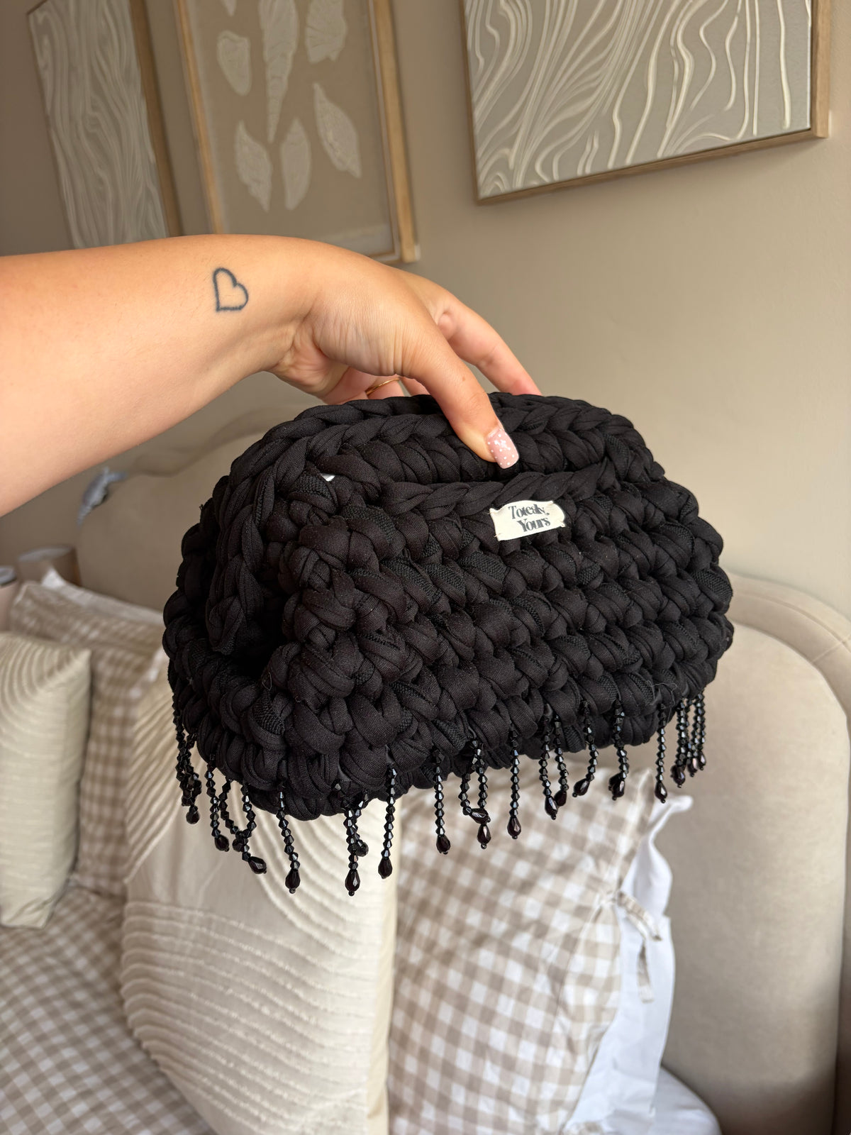 Black Beaded Clutch